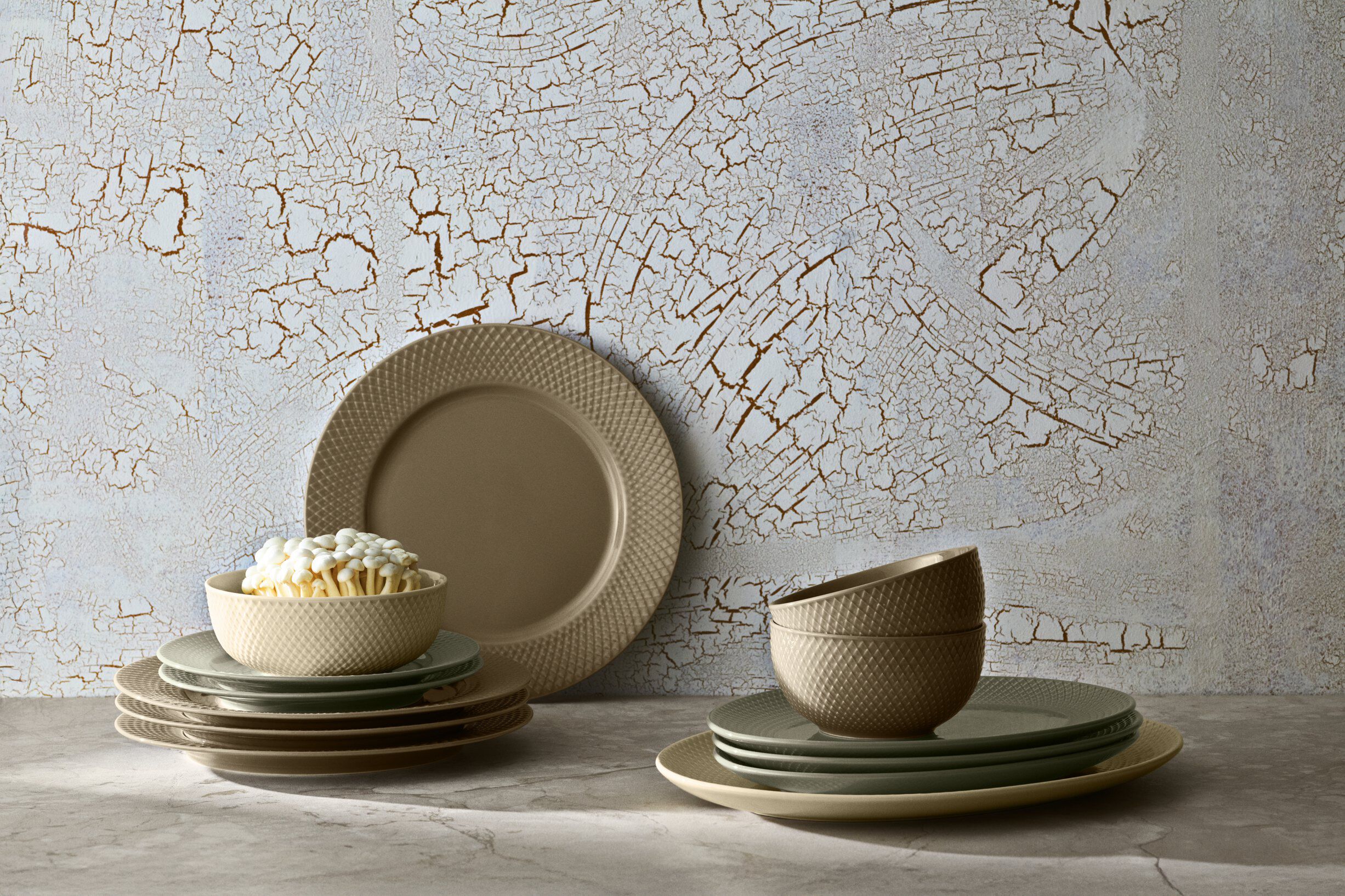 Rhombe Earth Sk&aring;l &Oslash;13 cm clay