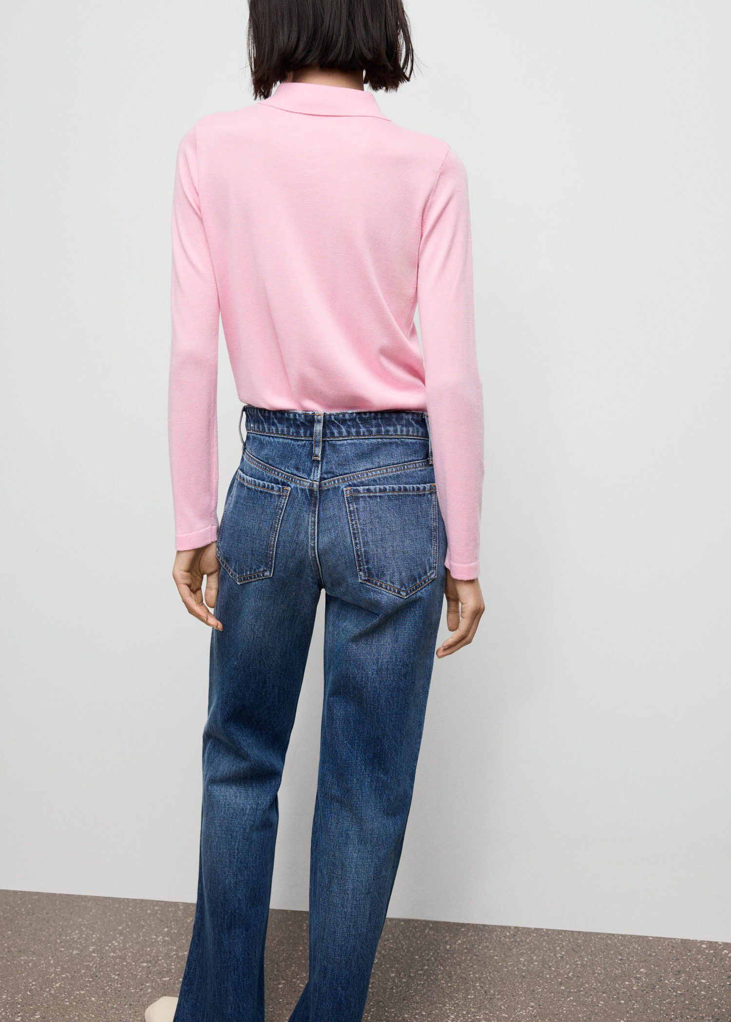 Long-sleeved polo-neck sweater