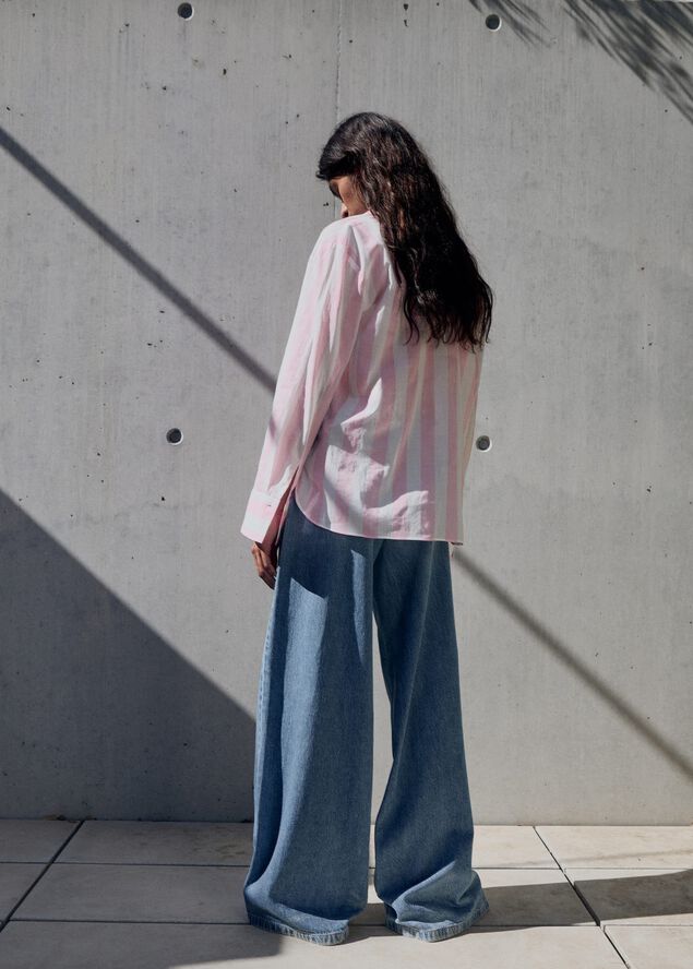 Wideleg pleated jeans