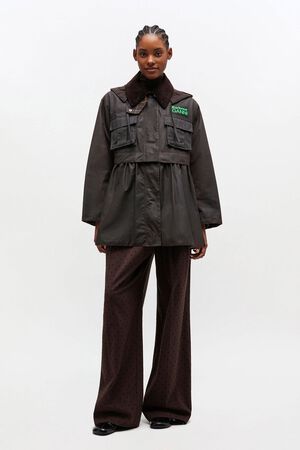 Barbour Short Wax Tartan Peplum LWX