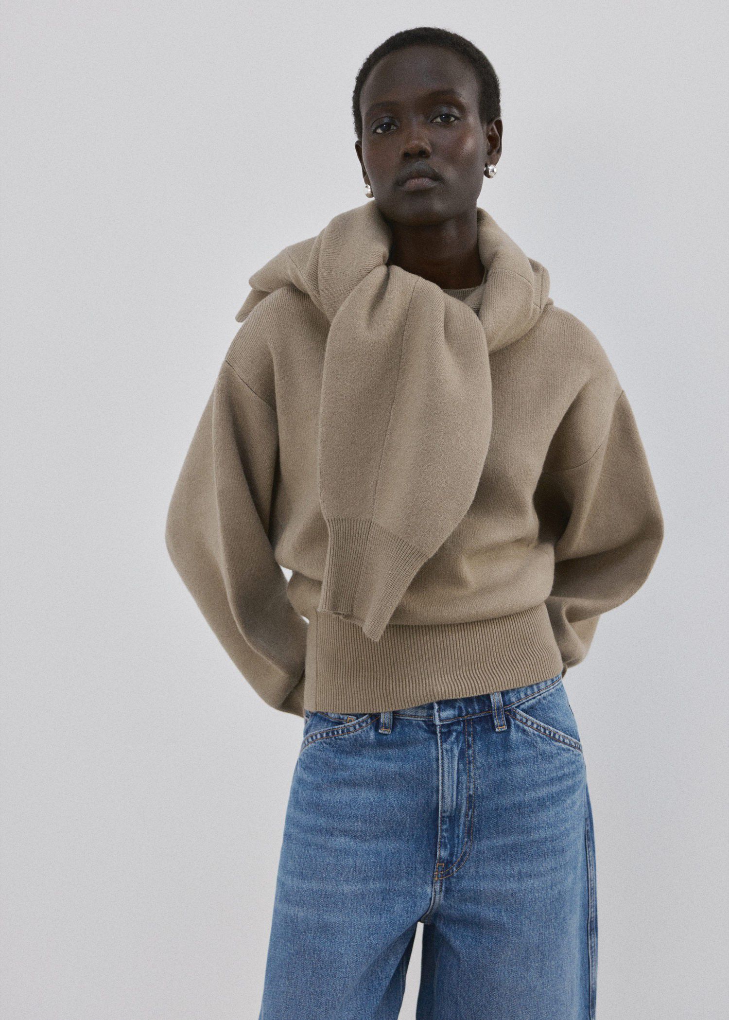 Mid-rise balloon jeans