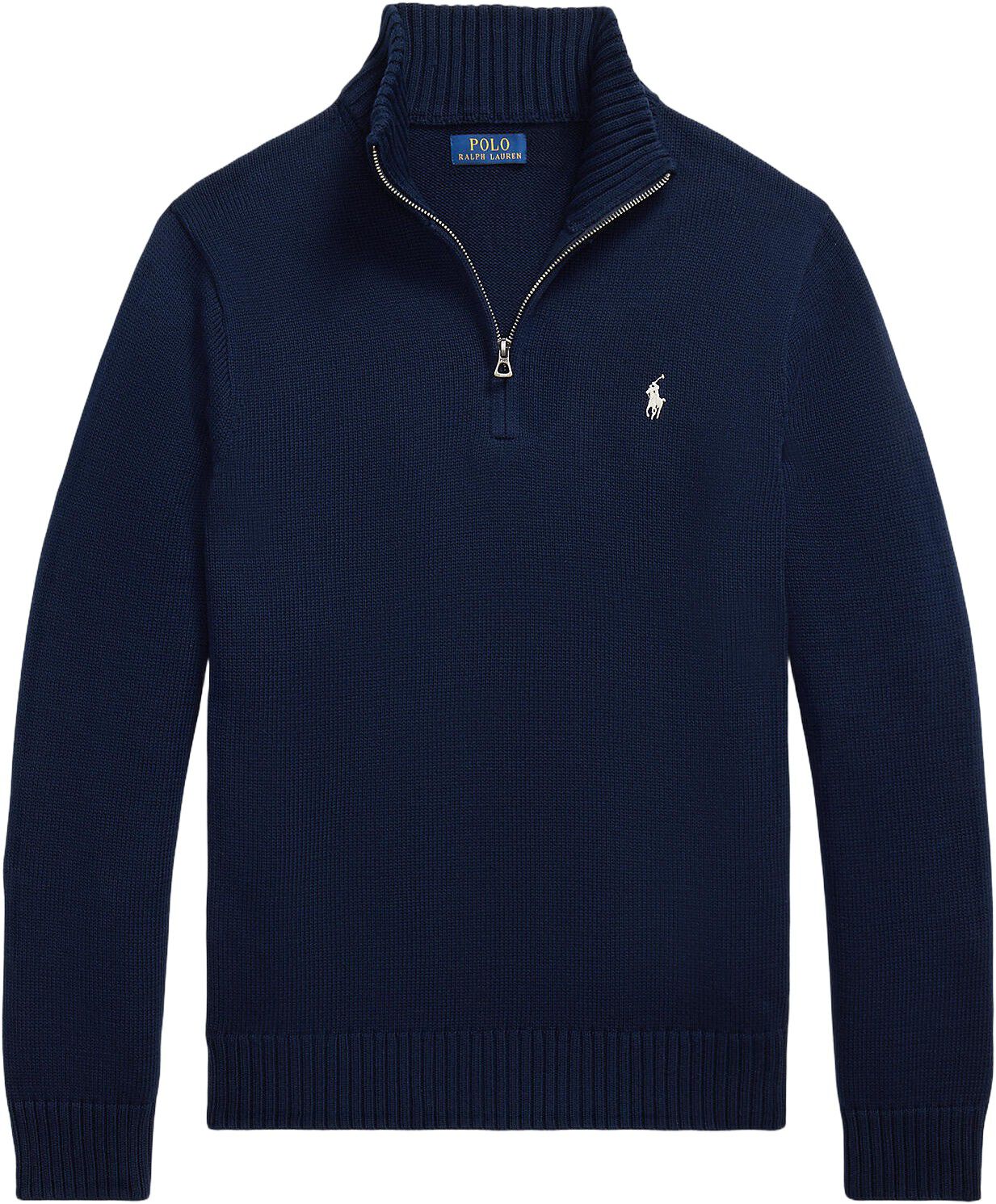 Cotton Quarter-Zip Mockneck Sweater