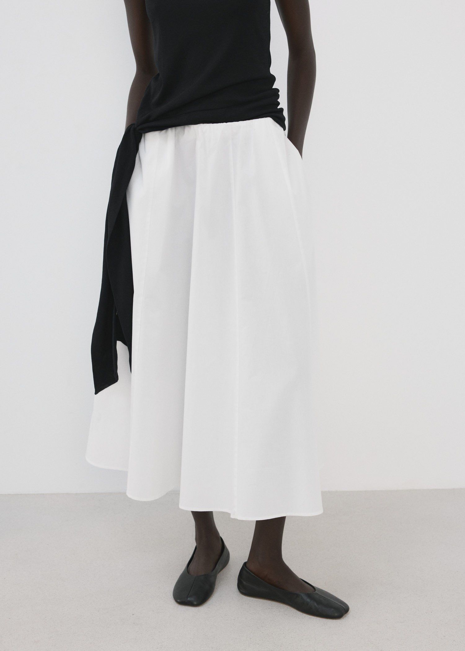 Flared cotton skirt