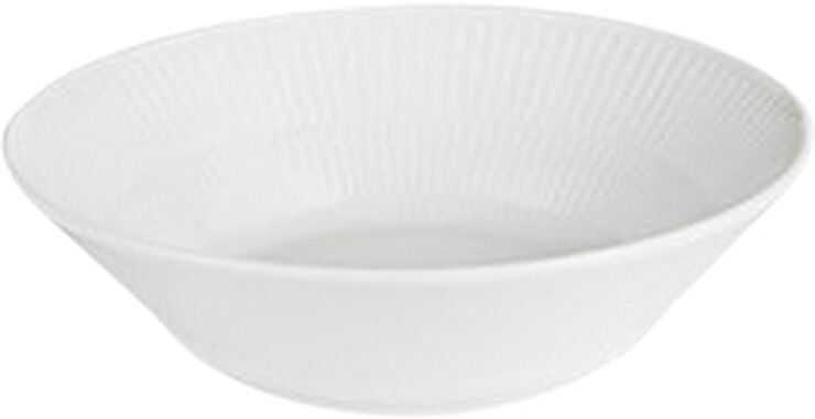 Hvid Riflet 17 cm. dyb tallerken