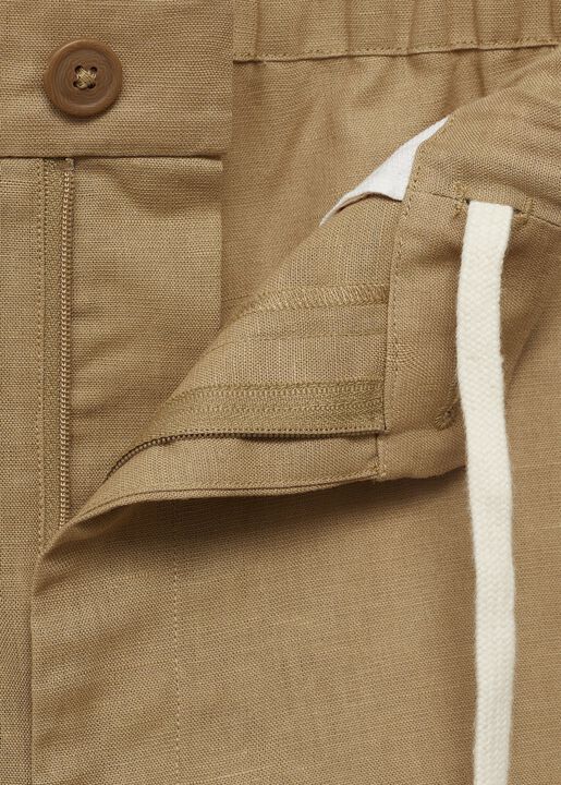 Linen bermuda shorts with drawstrin