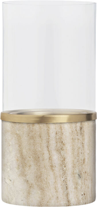 Marble lantern, Beige, 8x17,1 cm