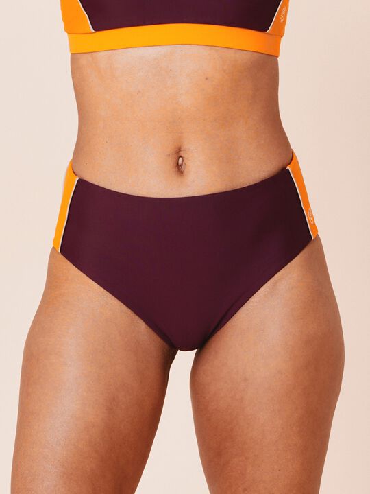 Ubud Colorblock high-waisted bikini bottom - Army/Sand