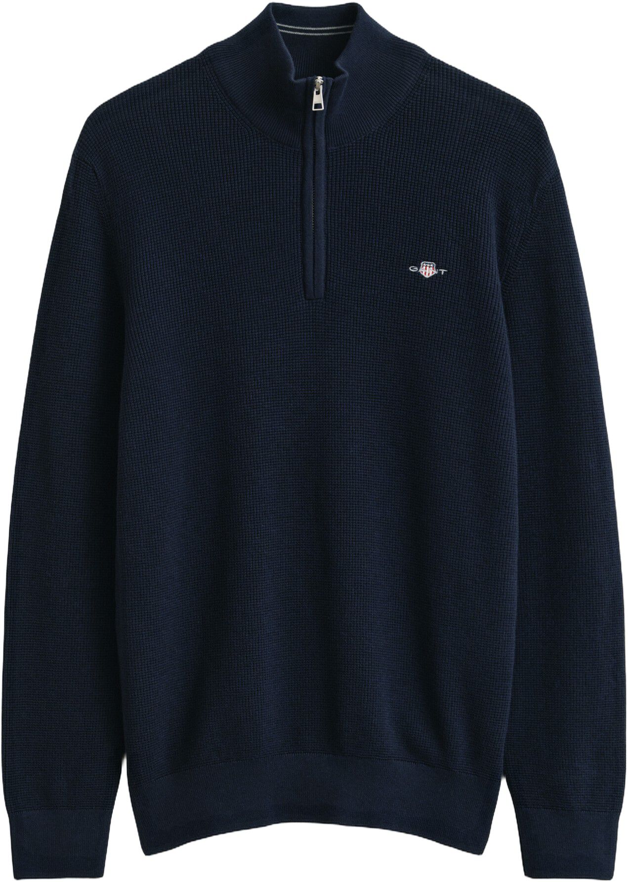 MICRO TEXTURED COTTON HALF ZIP