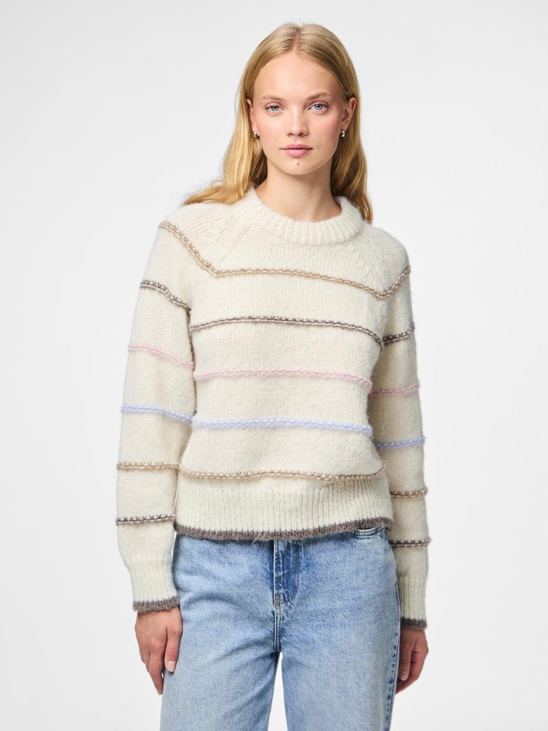 PCNELIA LS O-NECK KNIT NOOS BC