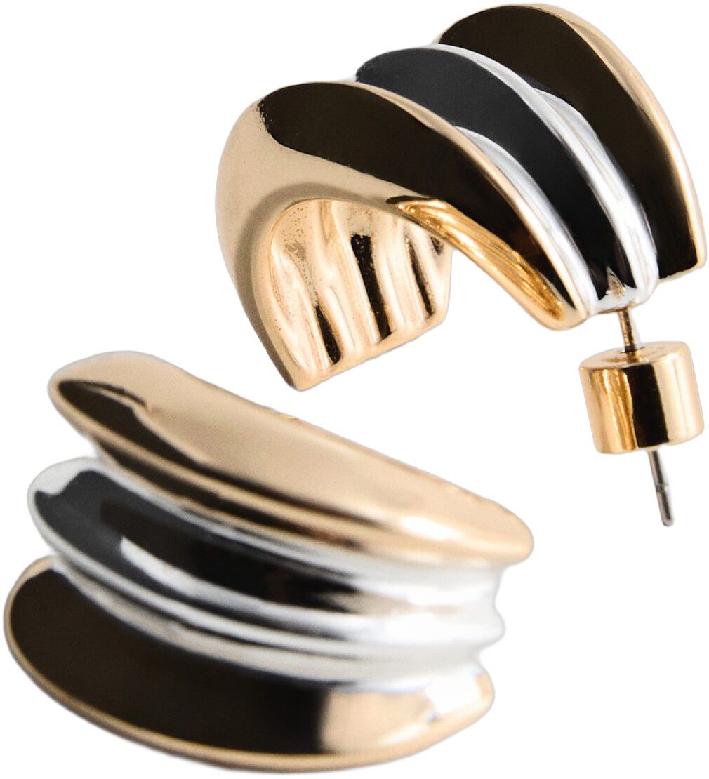 Hoop earrings with two-tone relief