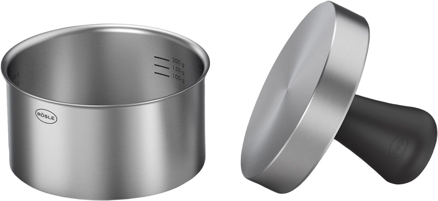 Burgerpresser PRO 12,2 x 9 cm 18/10 st&aring;l/TPE