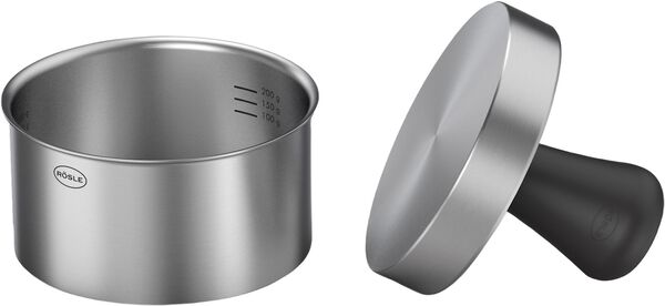 Burgerpresser PRO 12,2 x 9 cm 18/10 stål/TPE