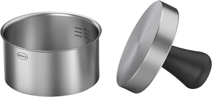 Burgerpresser PRO 12,2 x 9 cm 18/10 stål/TPE