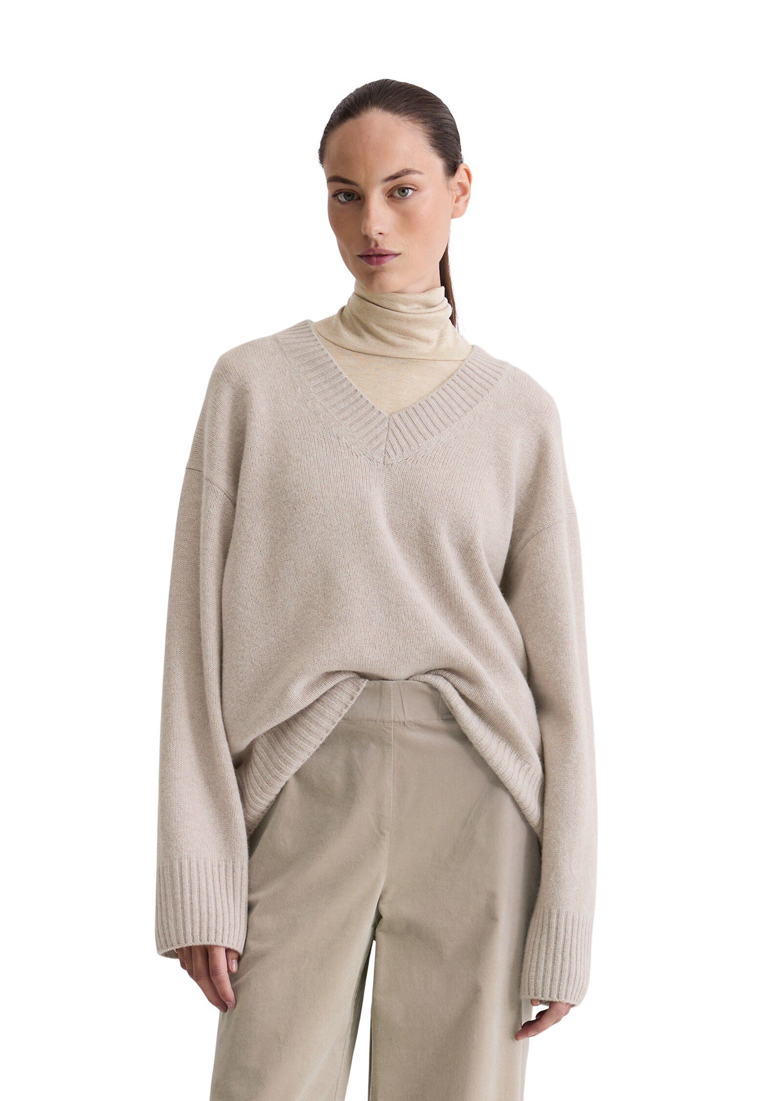 Pullover, longsleeve, v-neck