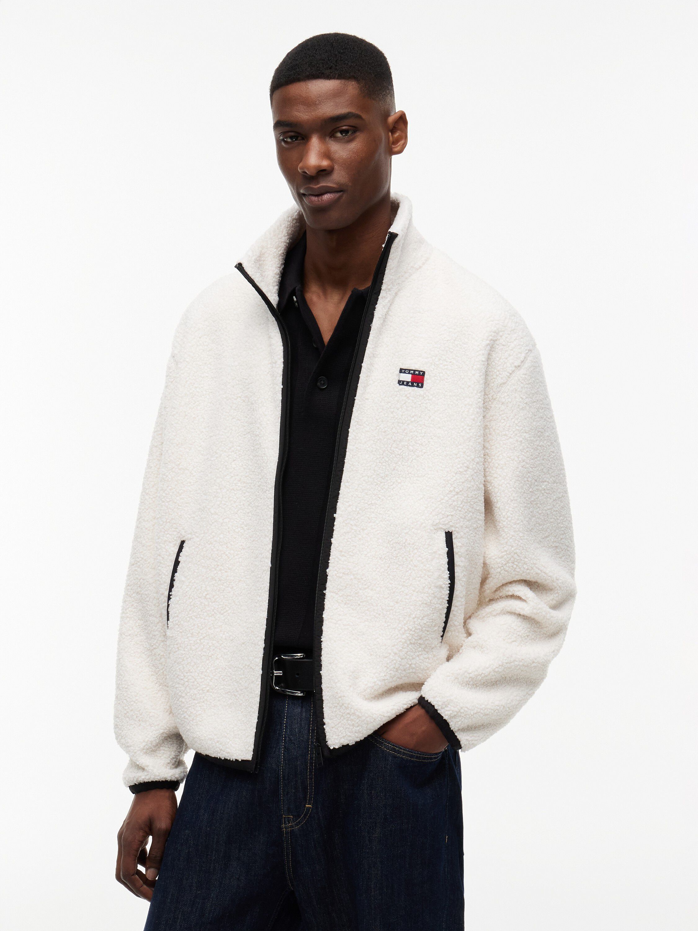 Badge Teddy Relaxed Zip-Thru Sweatshirt