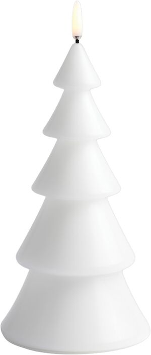 LED candle Christmas tree, Nordic white, Smooth, 10x20 cm