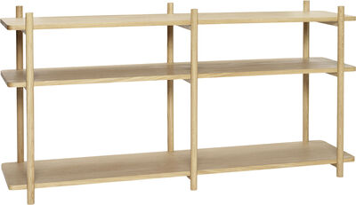 Library Shelf Unit Double Natural