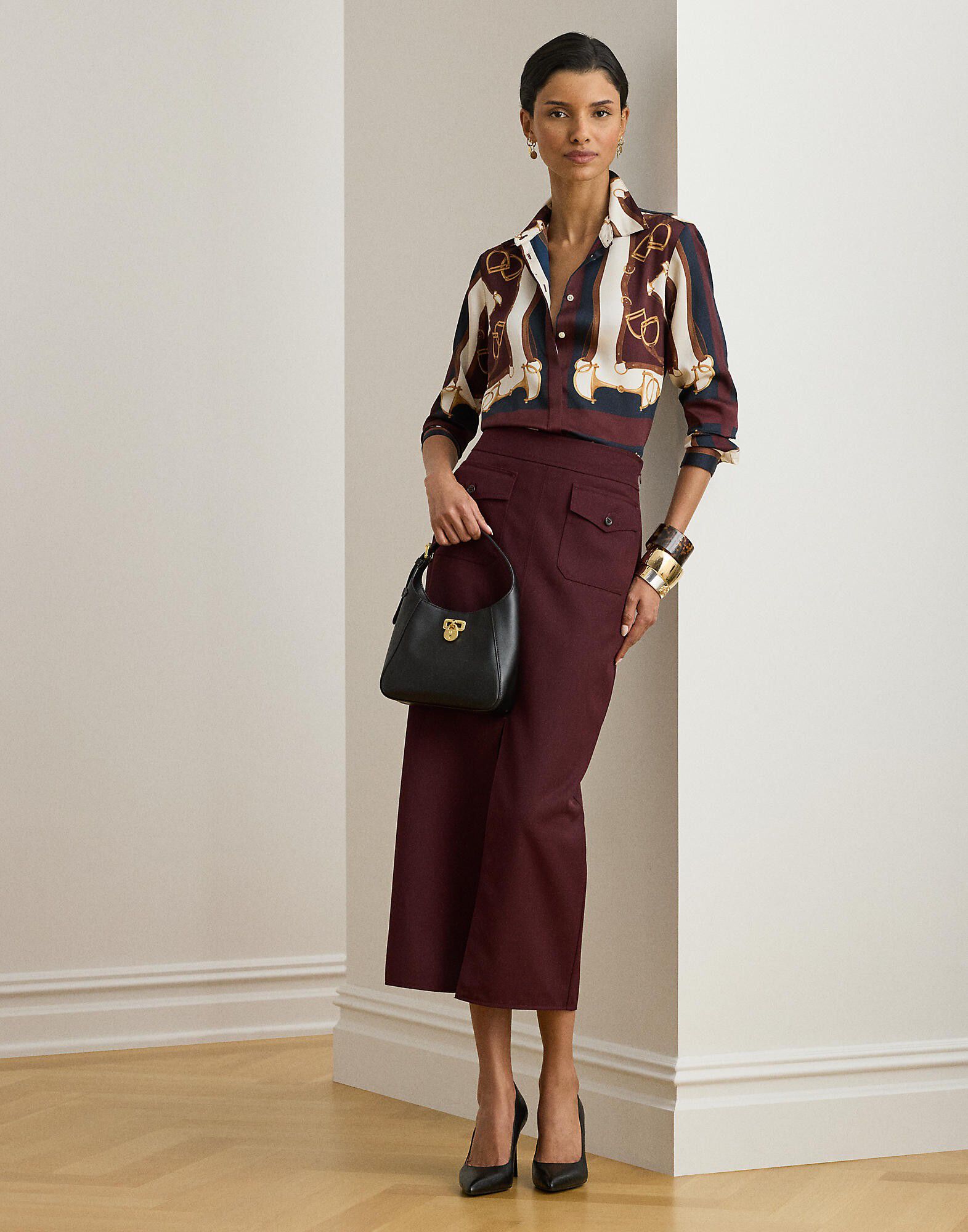 Classic Fit Equestrian-Print Twill Shirt