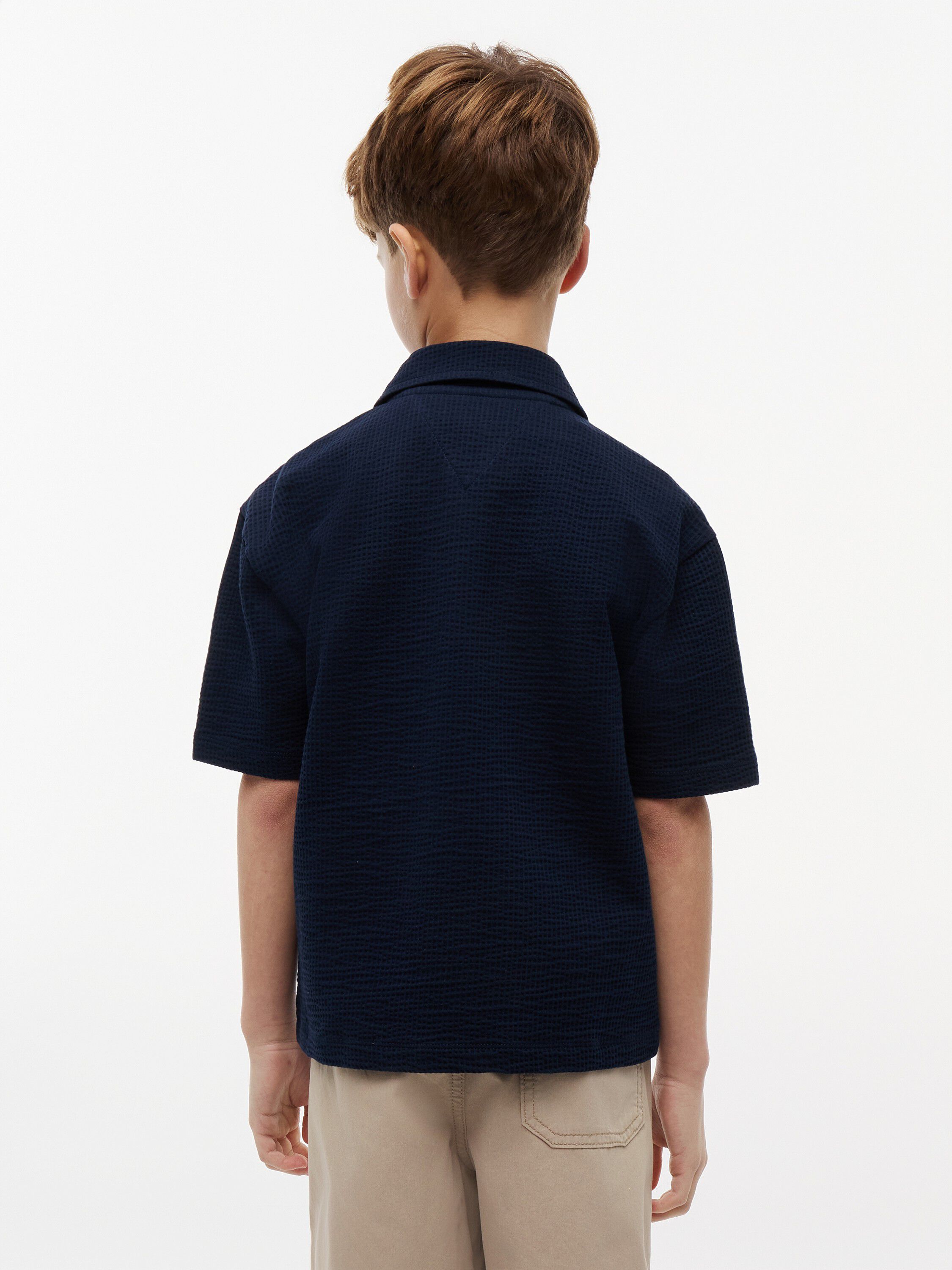 Relaxed Fit Seersucker Short Sleeve Shirt