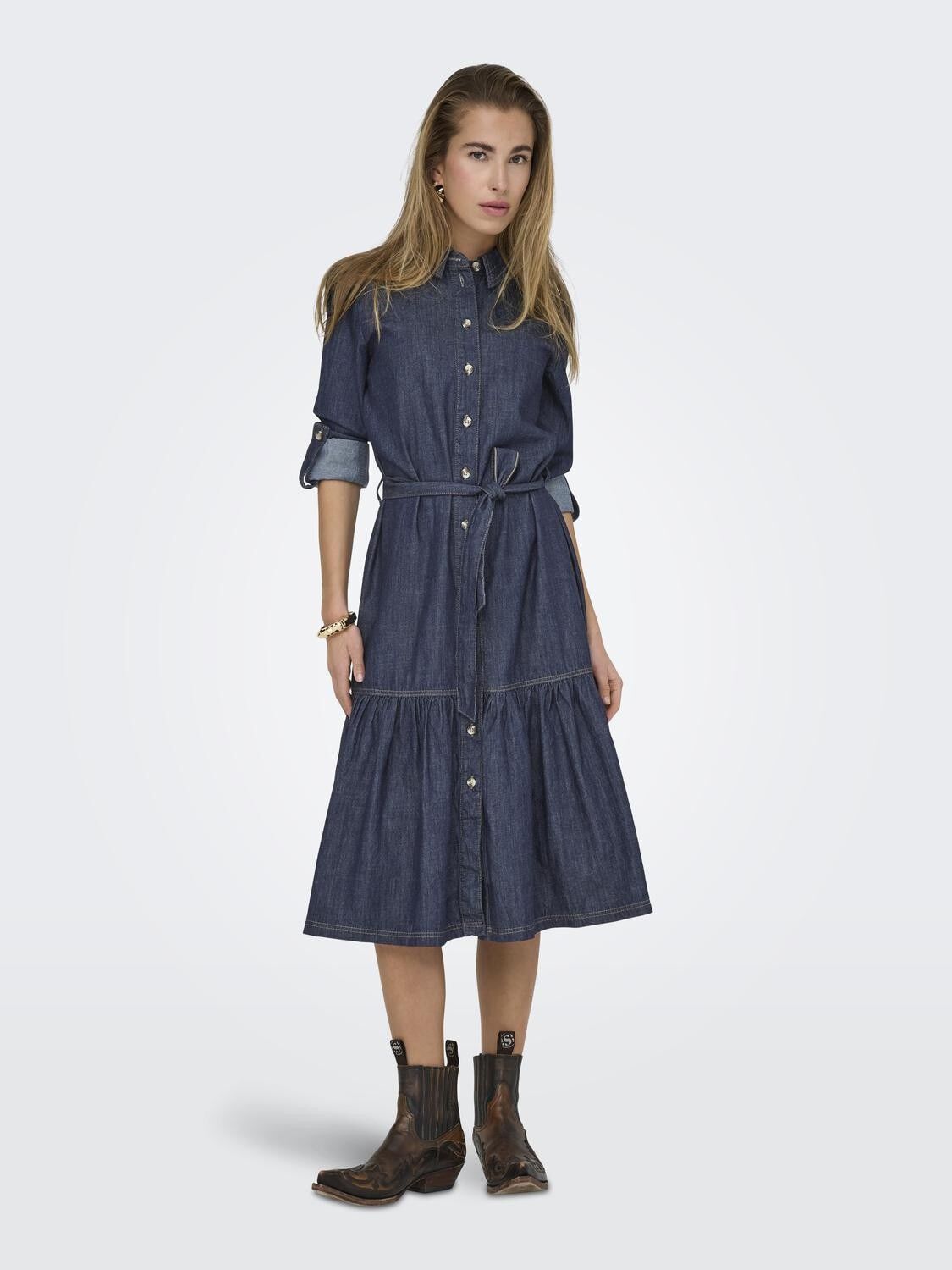 ONLSEVIGNY FRILL 3/4 SL LONG DRESS