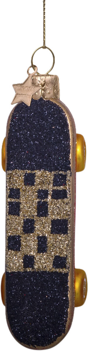 Ornament glas skate board H9,5cm