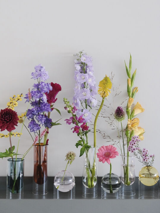 STANDING FLOWER BUBBLE, LOW TUBE, SMOKE, 802050S