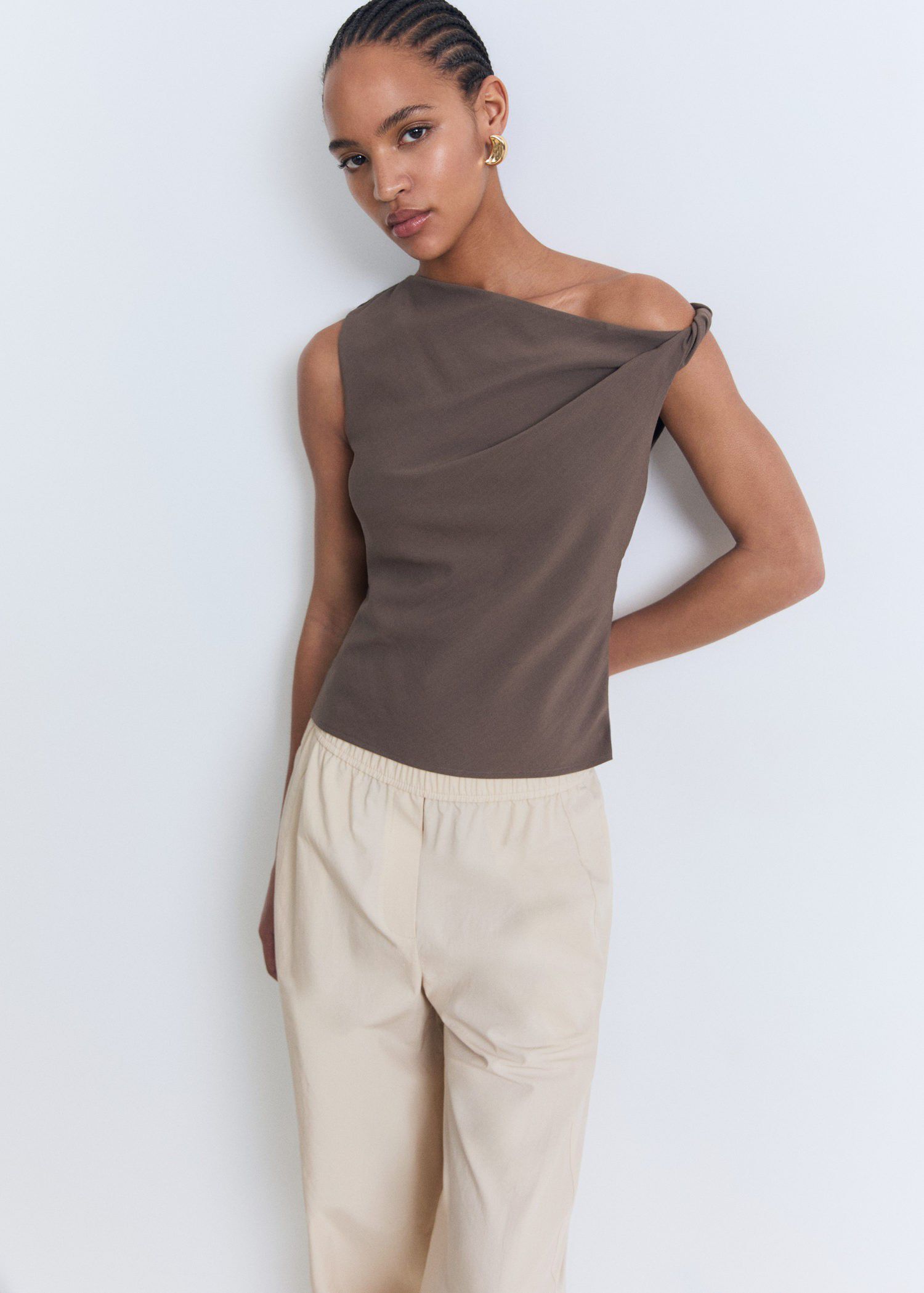 Paper bag cotton trousers