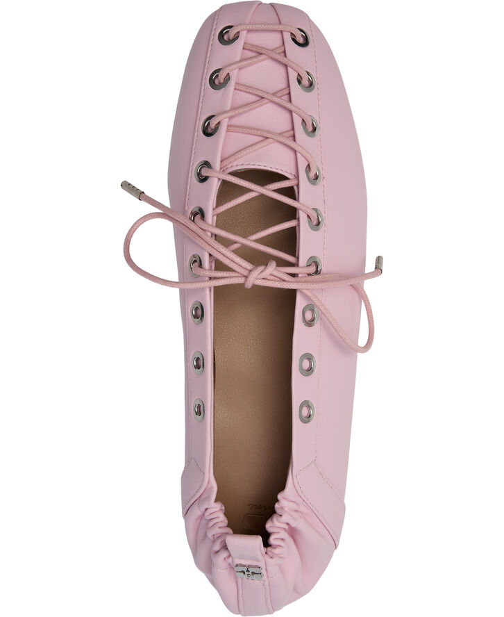 Eyelets Lace Up Ballerina Denim Pri