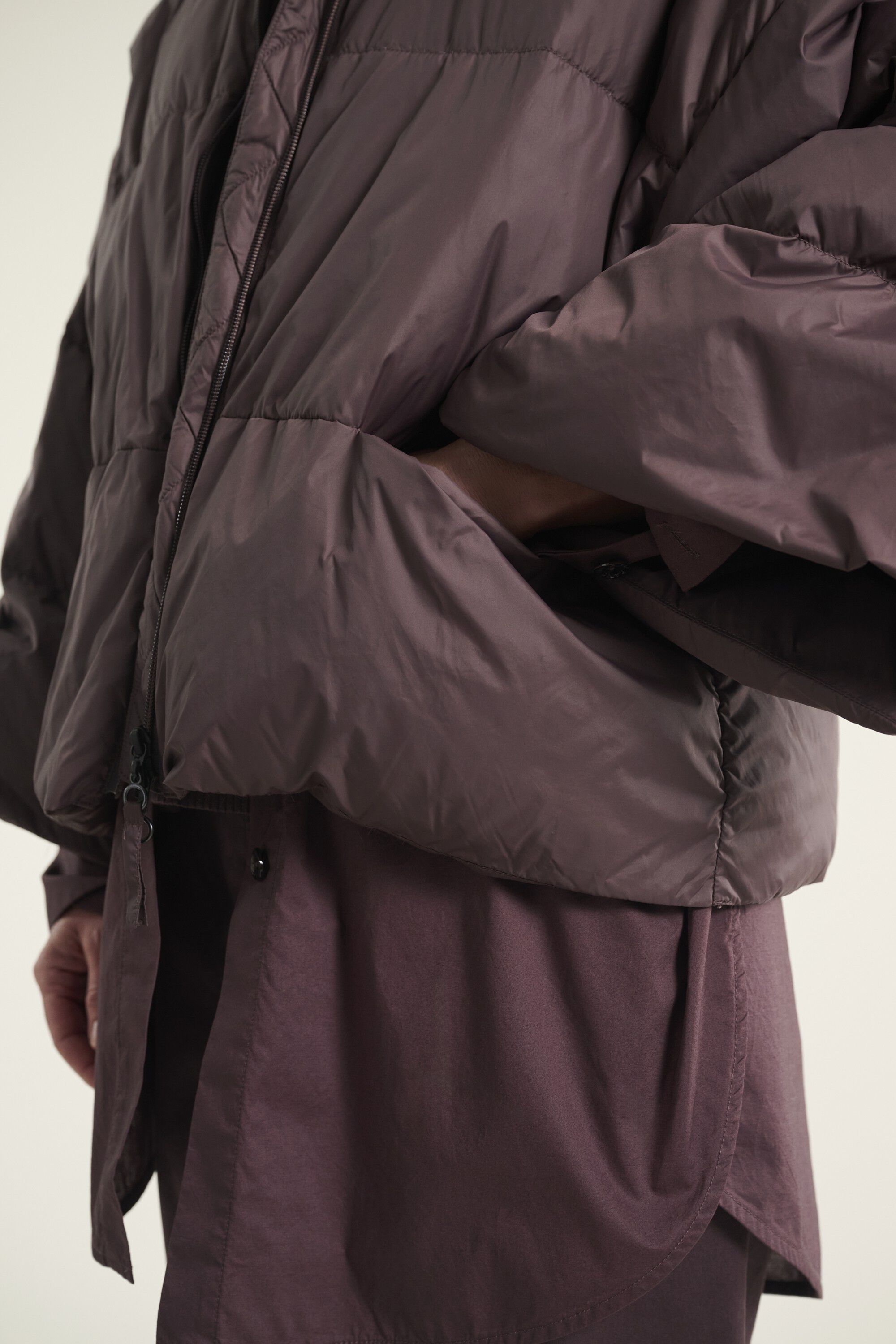 Feather down jakke med krave