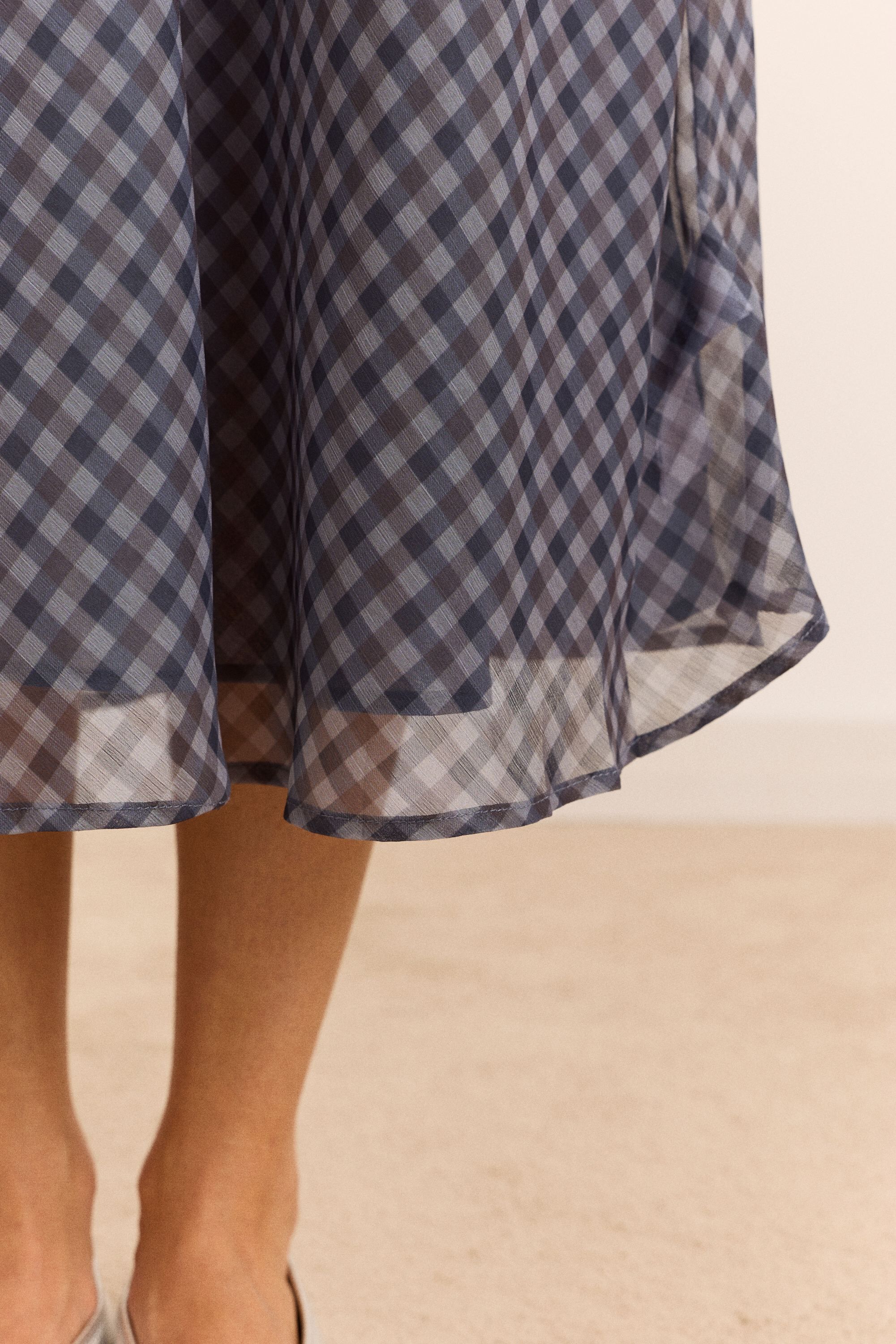 HUDSON MIDI DRESS - SHEER WILLOW GINGHAM