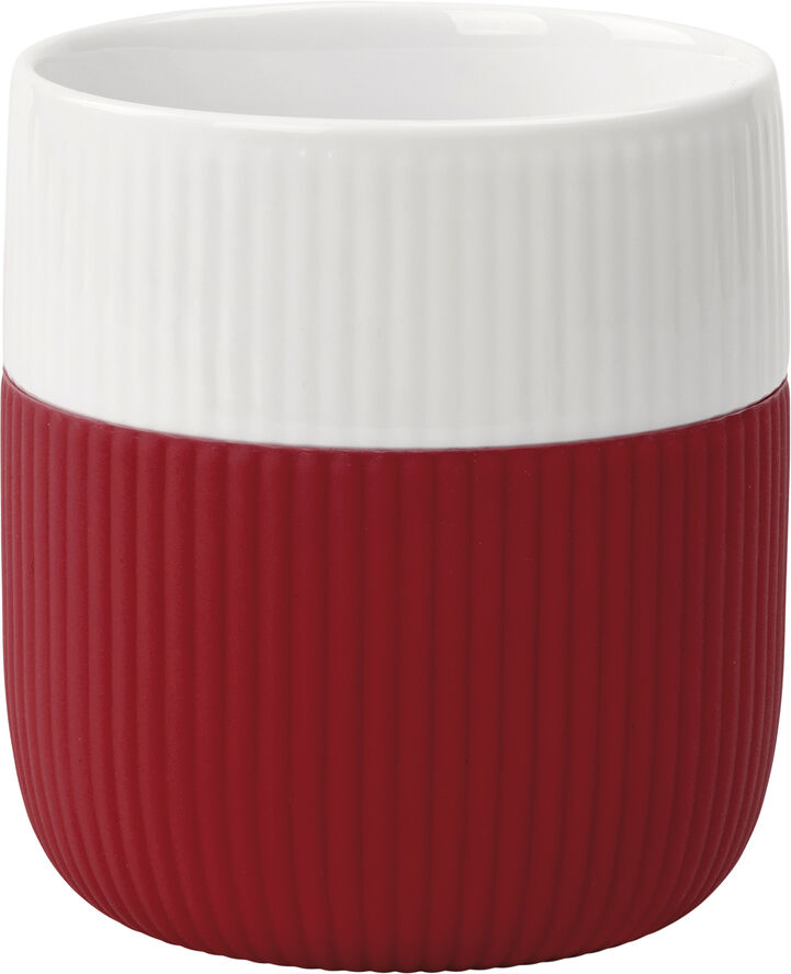 Fluted Contrast Mug 35cl Crimson