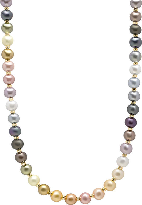 Pastel Pearl Necklace With Gold Plating