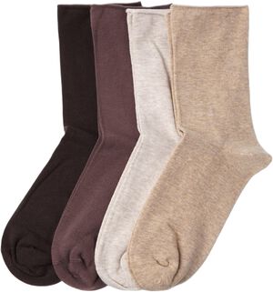 4-pack soft socks with rolled edges