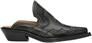 Embroidered Western Mules