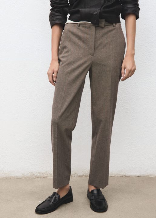 Slim cropped pinstripe trousers