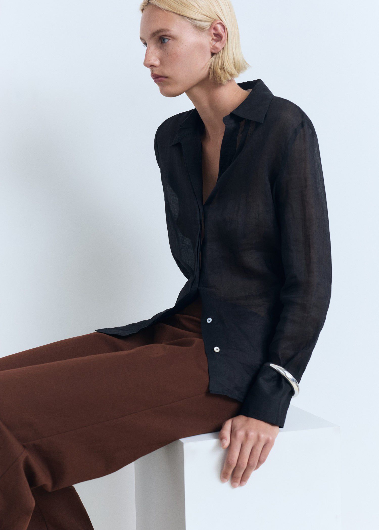 Flowy straight-fit trousers