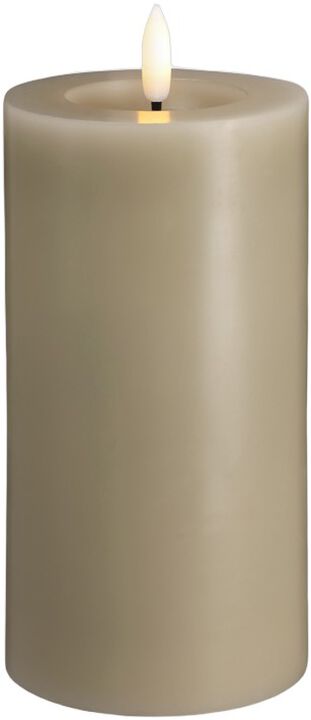 Moods & More - LED Pillar Candles, Silk, Melted, Kit grey, 7