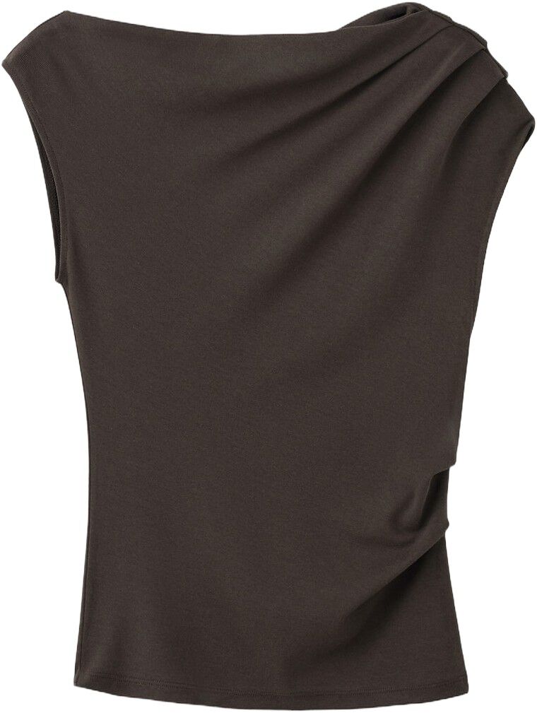 Asymmetric ruched top