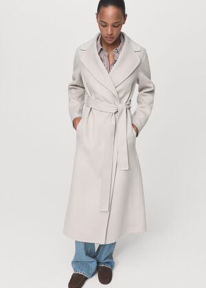 Wool coat with handmade belt