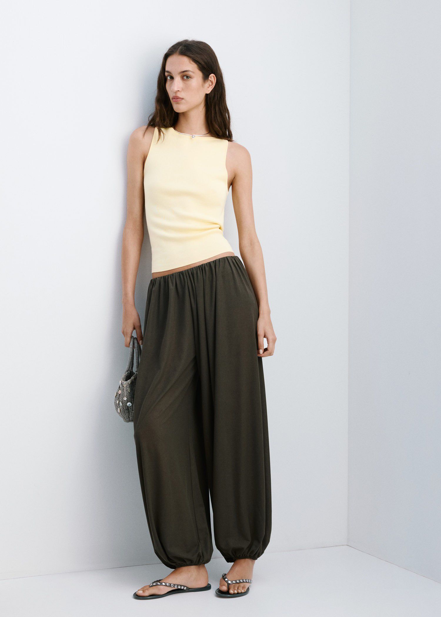 Fine knit boat neck top