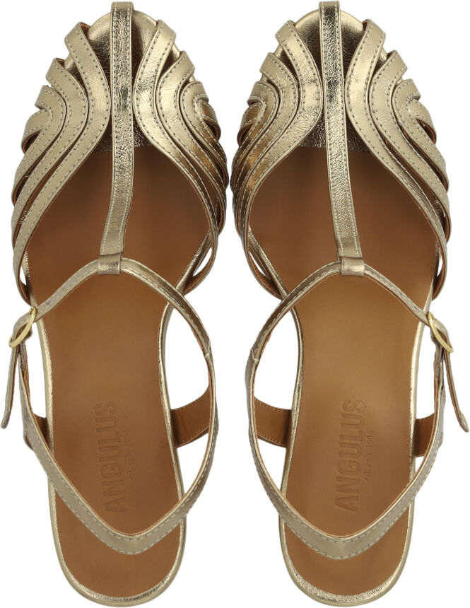 H&oslash;jh&aelig;let sandal med smuk organisk frontdetalje