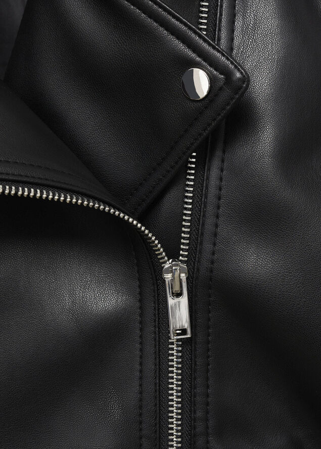 Leather-effect biker jacket