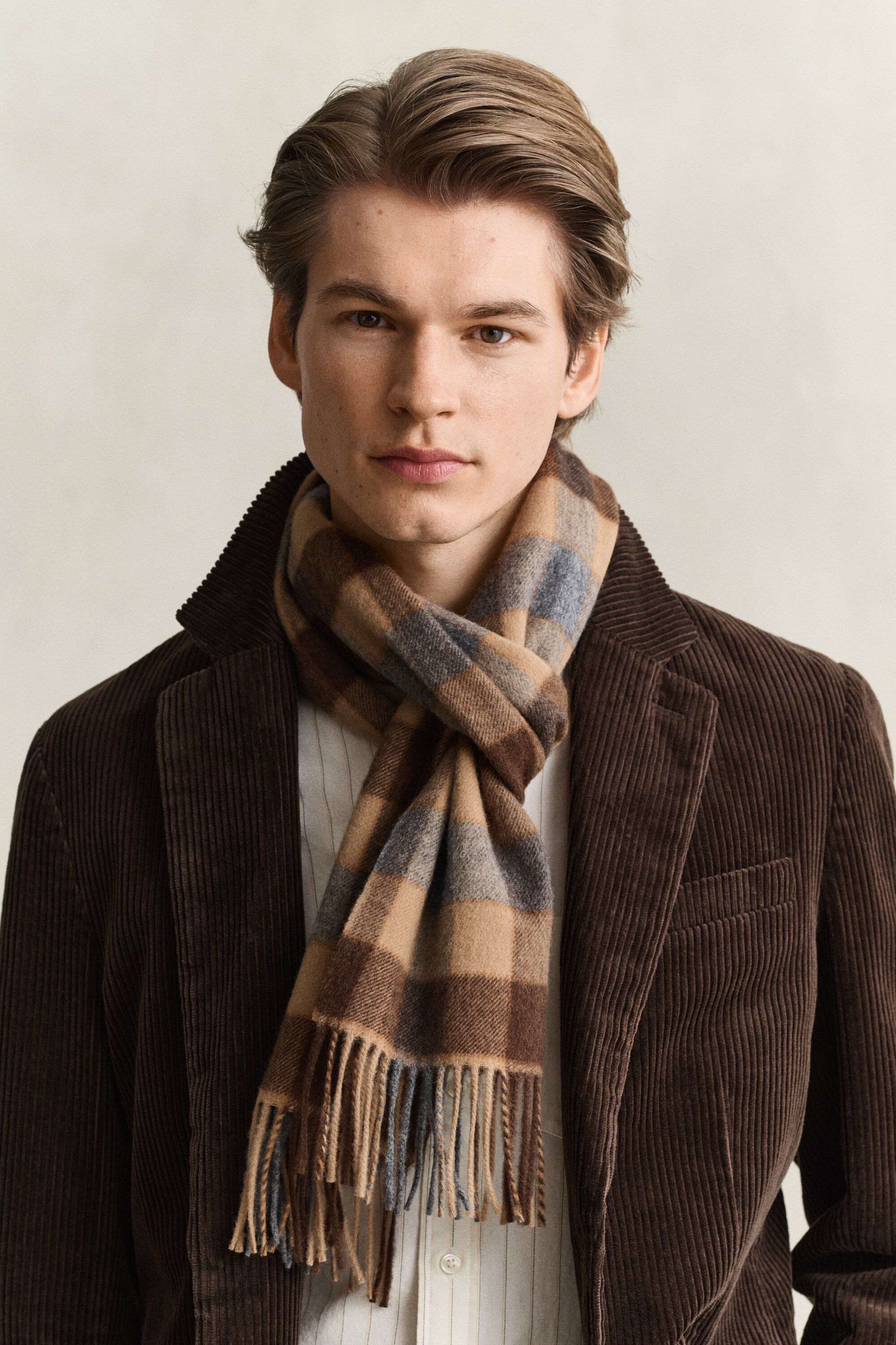 CHECKED WOOL SCARF