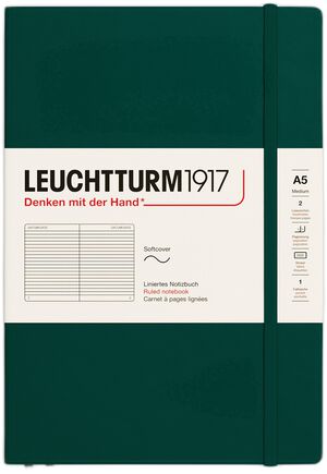 LT1917 Notesbog A5 Linjeret SC - Forest Green 367270
