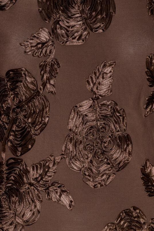 FLOWER MESH LS MINI DRESS