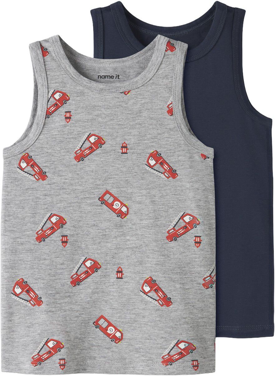 Nmmtank Top 2P Grey Firetruck Noos