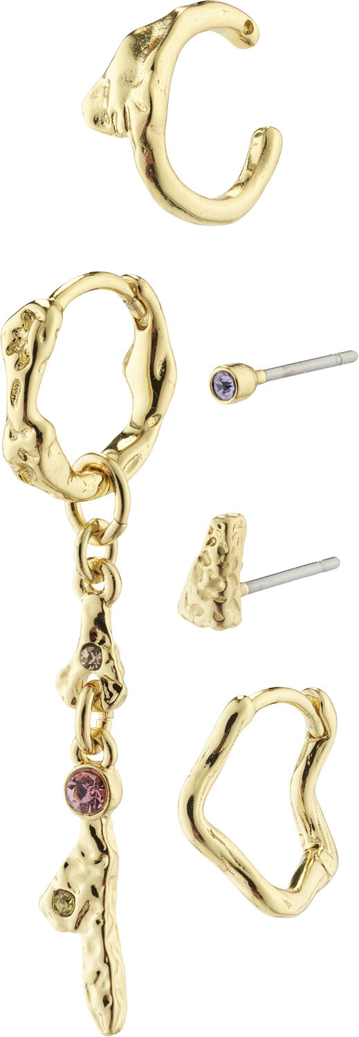 IRENE recycled earrings & cuff 5-in-1 set gold-plated