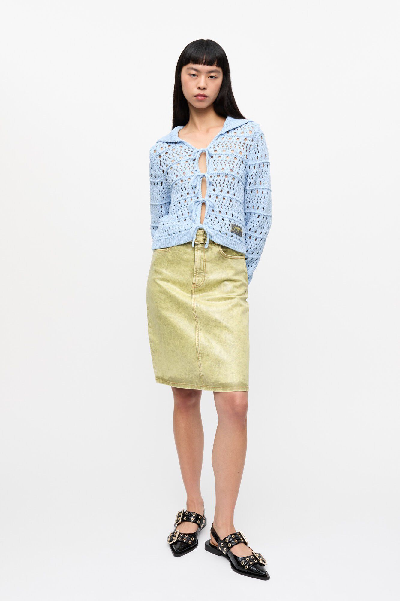 Cotton Mix Tie String Cardigan