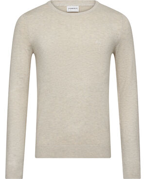 Melange round neck knit