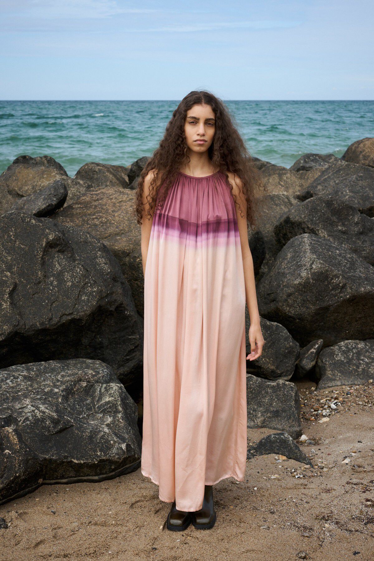 Horizon gathered halter dress - Sab